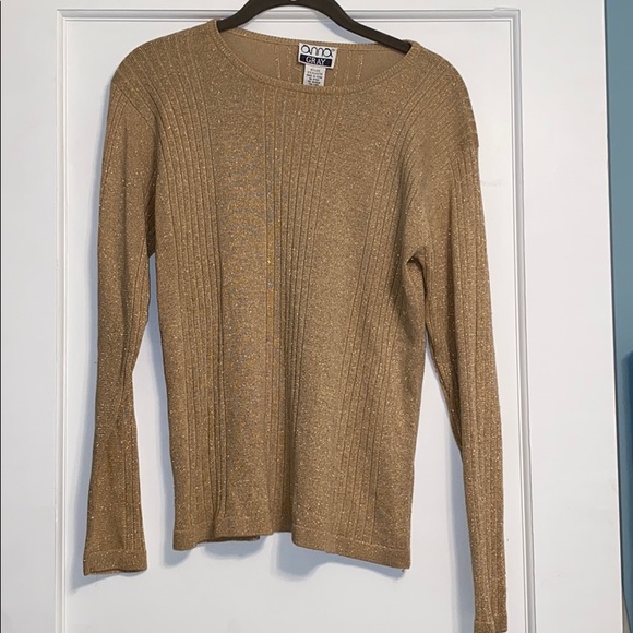 Sparkly Gold silk sweater top - Picture 2 of 6